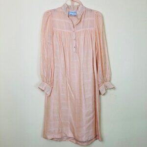 Christyne Forti for PDI Womens Dress Small Peach Windowpane Lined Vintage Flawed